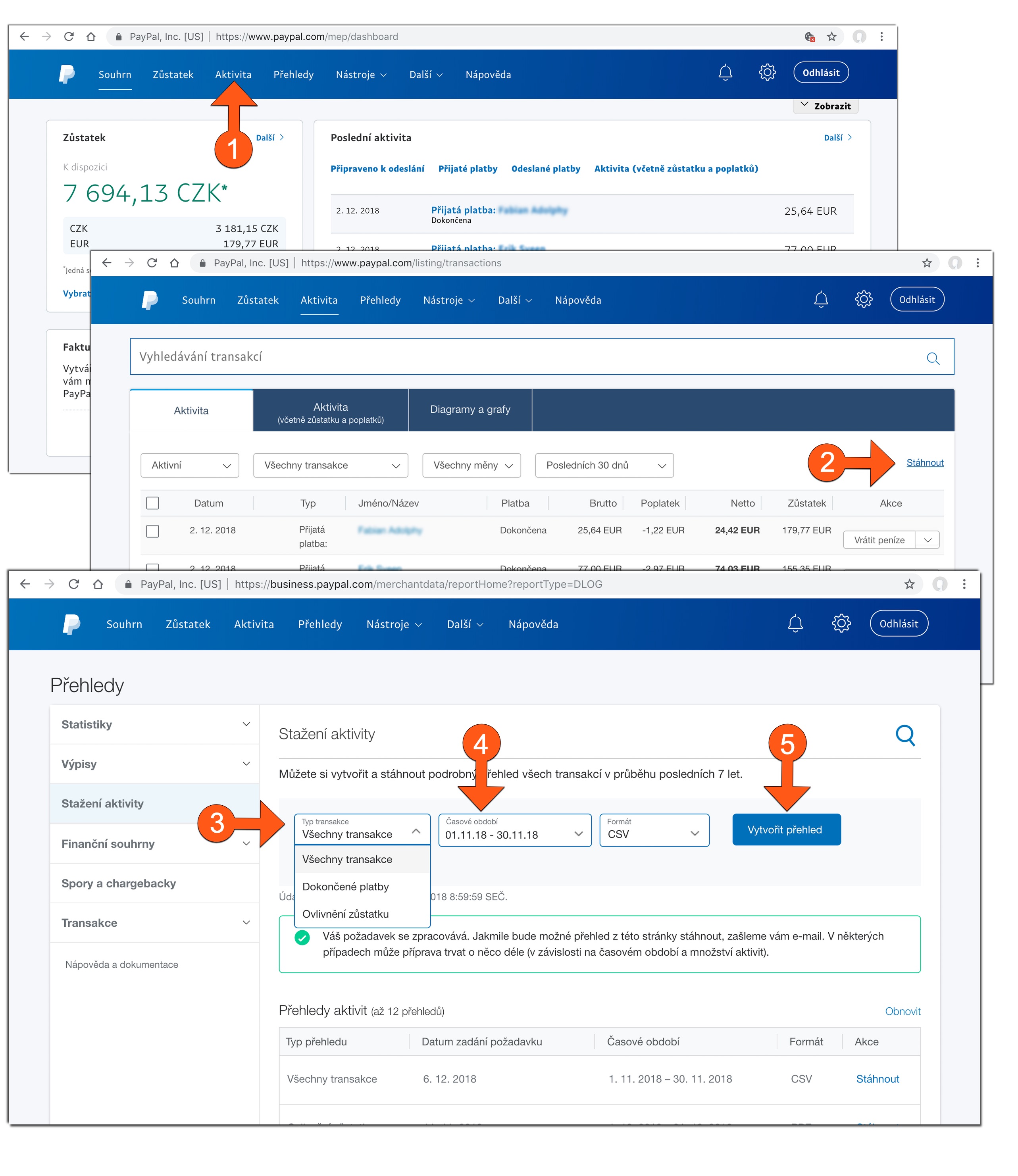 how to download original statement from PayPal